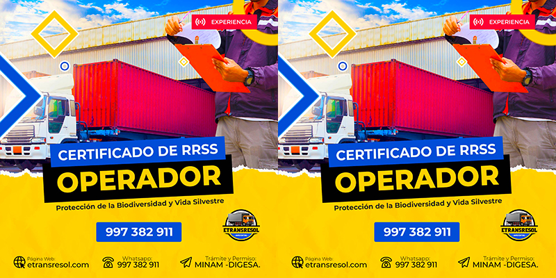 Certificado de Manejo de residuos sólidos emitido por Empresa Operadora de Residuos Sólidos Autorizada por el Ministerio del Ambiente MINAM ETRANSRESOL SAC