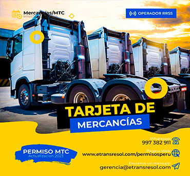 Permiso para el Transporte nacional e internacional de Mercancías Generales por Carretera MTC ETRANSRESOL