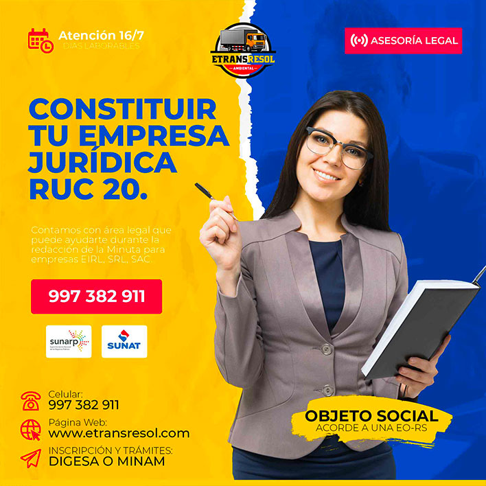 Empresa Operadora de Residuos Sólidos Autorizada por el Ministerio del Ambiente MINAM ETRANSRESOL