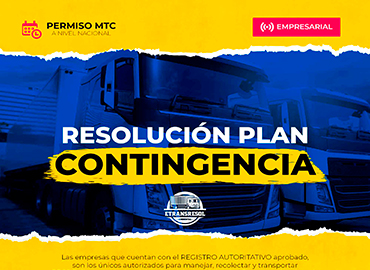 Plan de Contingencia Resolución Directoral MTC